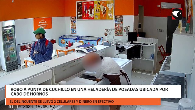 Robo a punta de cuchillo en una heladería de Posadas ubicada por Cabo de Hornos