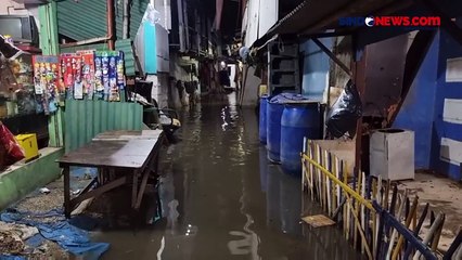Permukiman Warga di Kampung Nelayan Muara Angke Terendam Banjir Rob