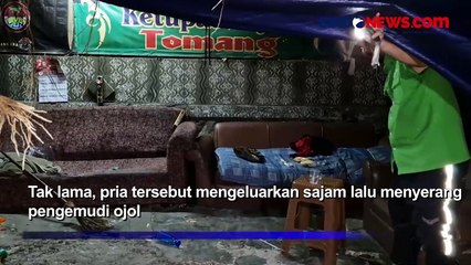 Basecamp Ojol Diserang Pria Bersajam di Jakbar, Diduga Hendak Mencuri