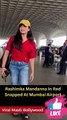 Animal Actress Rashimka Mandanna In Red Snapped At Mumbai Airport Viral Masti Bollywood