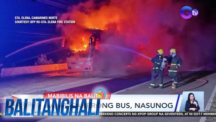 Pampasaherong bus, nasunog | BT