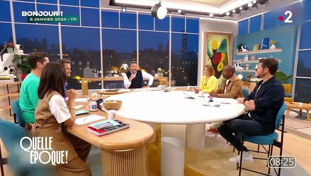 Thomas Sotto et Marie Portolano réagissent à l'intervention de William Leymergie dans Bonjour ! sur TF1.