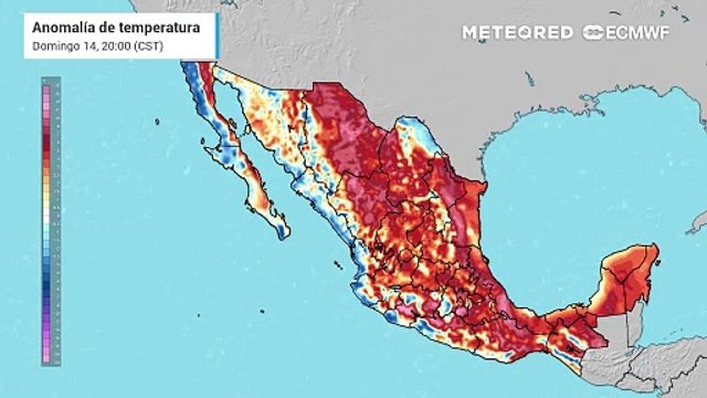 Anomalía de temperaturas en grados Celsius