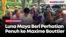 Luna Maya Coba Beri Perhatian Penuh ke Maxime Bouttier di Pemakaman Sang Ibu