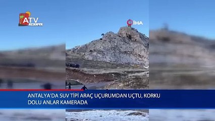 Antalya'da SUV tipi araç uçurumdan uçtu, korku dolu anlar kamerada