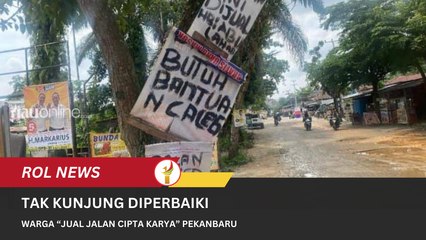 Tak Kunjung Diperbaiki, Warga “Jual Jalan Cipta Karya” Pekanbaru