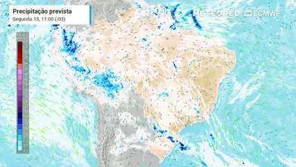 Previsão de chuvas e nebulosidade