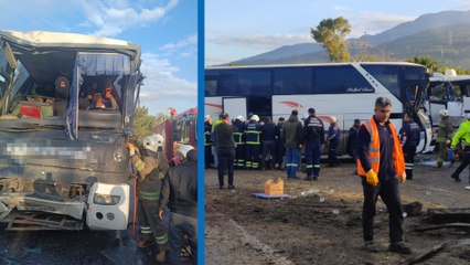 Hatay'da işçi servisi otobüsler çarpıştı: 1'i ağır 18 yaralı