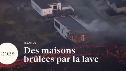 Tải video: En Islande, la lave d'un volcan brûle des habitations à Grindavik