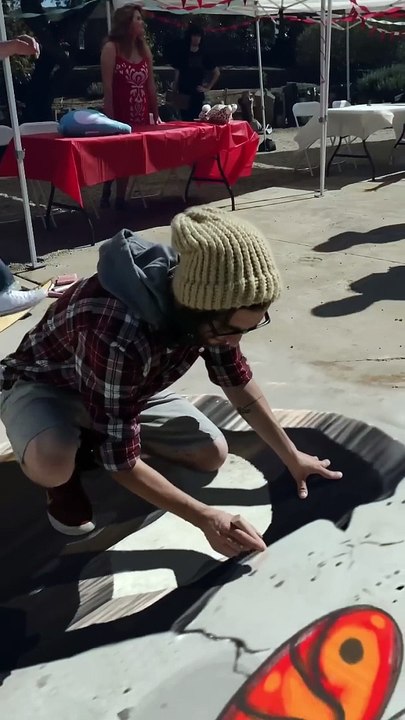 Never walk on street art by Zach king magic tricks#shorts