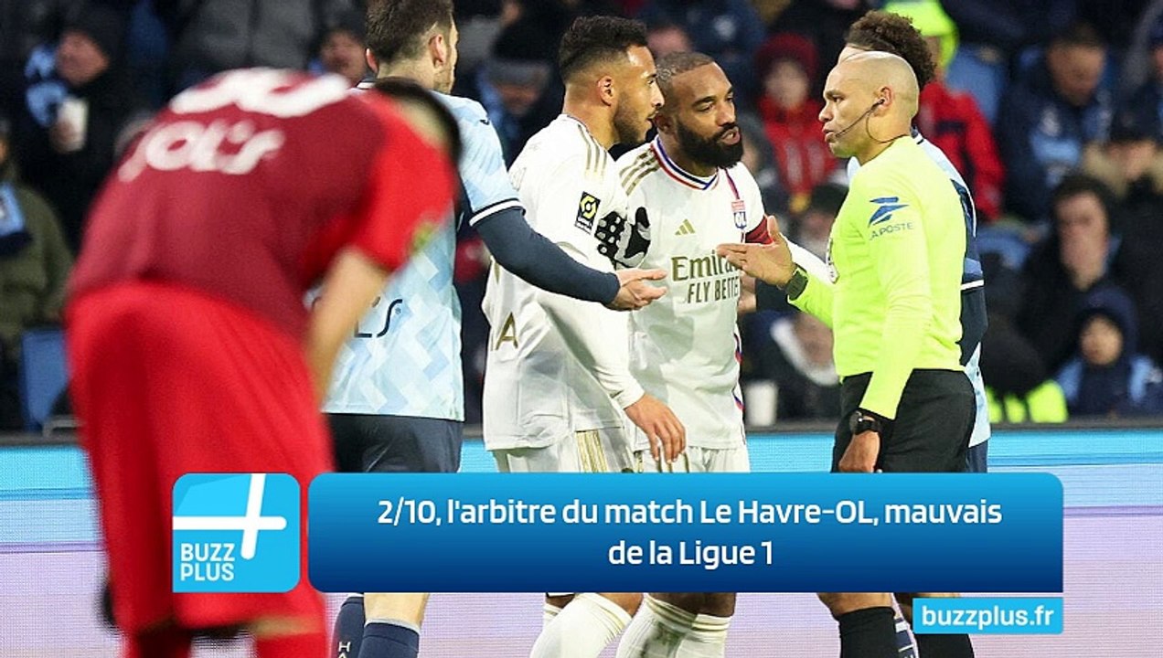 2/10, l'arbitre du match Le Havre-OL, mauvais de la Ligue 1