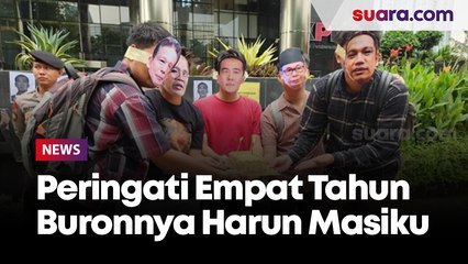 Peringati Empat Tahun Buronnya Harun Masiku, ICW Gelar Aksi 'Tiup Lilin' di Depan Gedung KPK