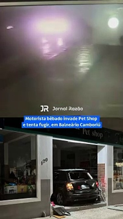 Motorista bêbado invade Pet Shop e tenta fugir, em Balneário Camboriú