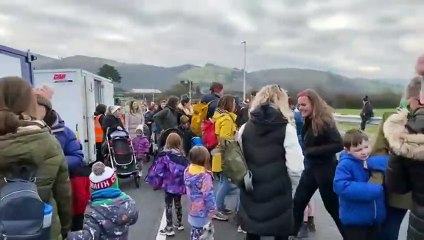The new Afon Dyfi bridge in Machynlleth opened to the public for one morning only this weekend