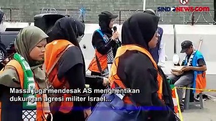 Ribuan Sepatu Digelar di Depan Kedubes AS Bentuk Solidaritas Terhadap 9.280 Anak yang Meninggal di Gaza