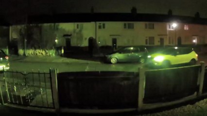 Scary CCTV footage of a masked man trespassing someone's property