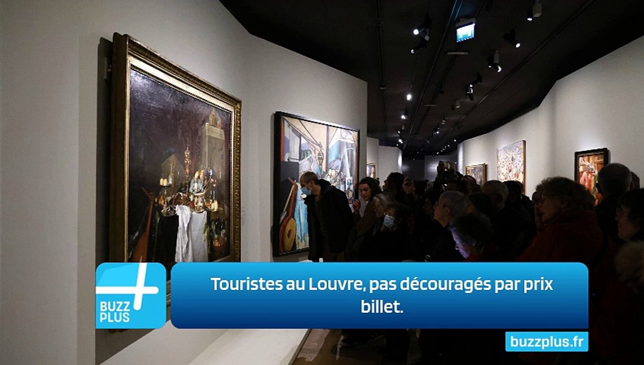Touristes au Louvre, pas découragés par prix billet.