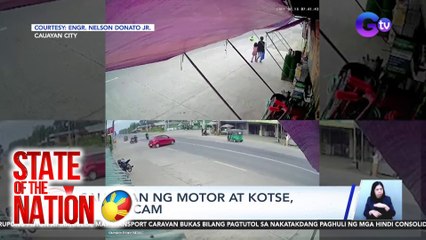 Salpukan ng motor at kotse, na-hulicam | SONA