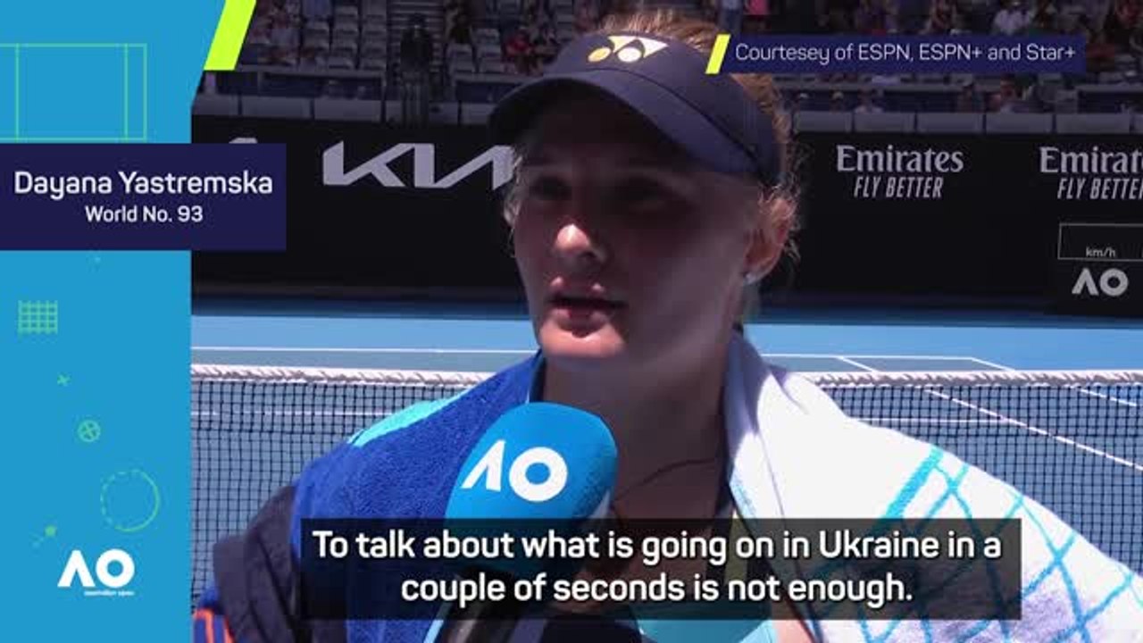 Yastremska uses Australian Open win to highlight Ukraine war