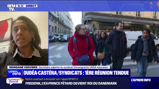 La ministre a eu l'occasion d'exprimer à quel point elle était désolée : Morgane Verviers (UNSA éducation) évoque la réunion entre les syndicats d'enseignants et Amélie Oudéa-Castéra