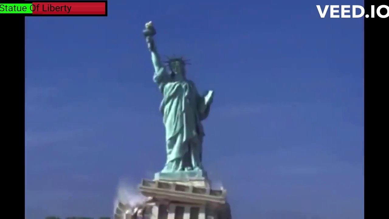 Aftershock Earthquake In New York (1999) Statue Of Liberty falls scene