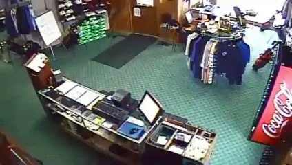 Man Falls through roof