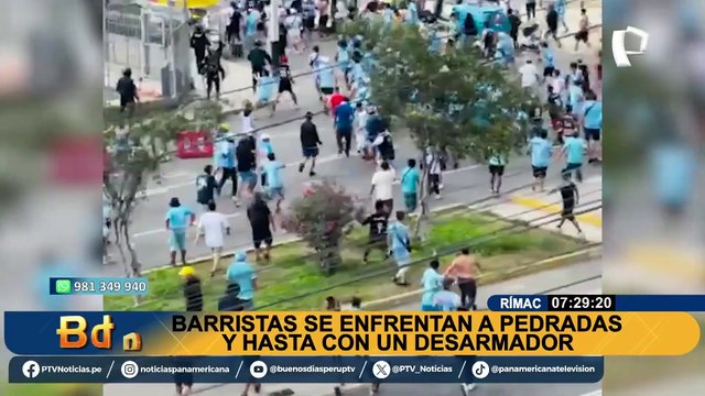 Disturbios en el Rímac: barristas de enfrentan a pedradas y atacan a hombre con desarmador