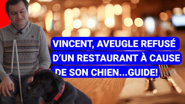 Vincent, aveugle exclu d'un restaurant à Bruxelles à cause de son chien...guide!