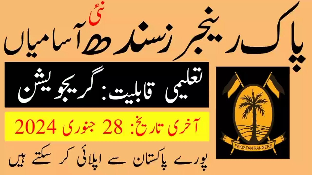 Pakistan Rangers Sindh Jobs 2024 | Latest Government Jobs Update