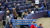 Les partis pro-UE  peuvent contrer la poussée de l'extrême droite, assure Roberta Metsola