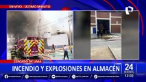 Cercado de Lima: incendio de grandes proporciones consume almacén de productos plásticos
