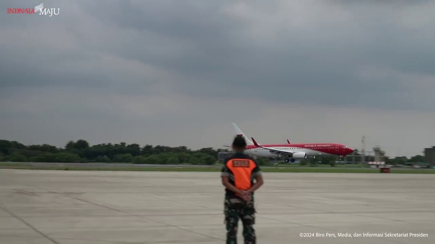 Presiden Jokowi Tiba di Tanah Air, Halim Perdanakusuma, 14 Januari 2024