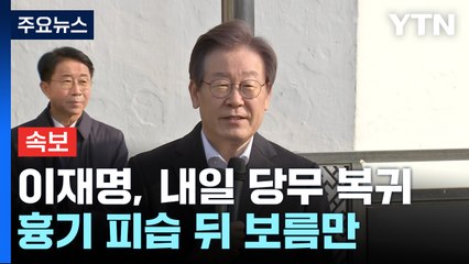 [속보] 이재명, 내일 당무 복귀...흉기 피습 뒤 보름만 / YTN