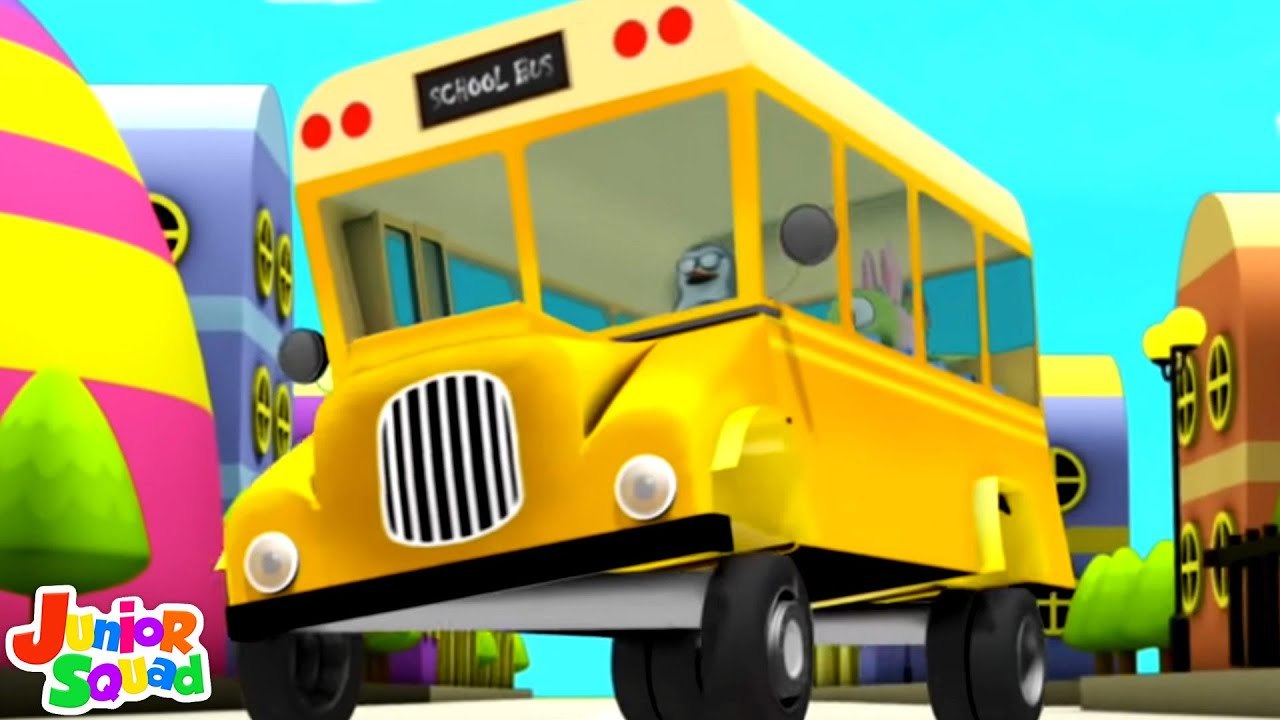 Wheels On The Bus Yellow, Vehicles Rhyme & Song For Babies - video ...
