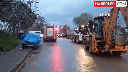 Aydın'da şiddetli rüzgarın etkisiyle çatıdan uçan sac profil yere düştü