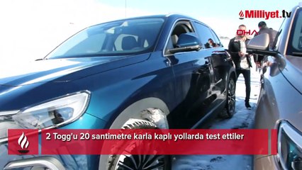2 Togg'u 20 santimetre karla kaplı yollarda test ettiler