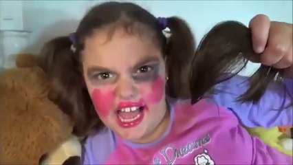 Bad Baby Victoria Cut Annabelle Hair "Make Up Fail" Toy Freaks