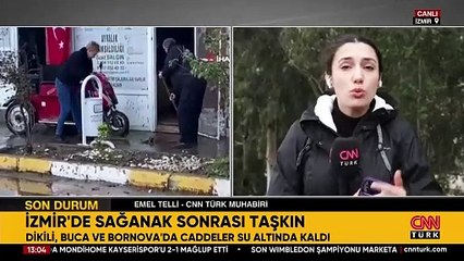 İzmir’de sağanak sonrası taşkın!