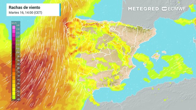 Viento intenso en España con la borrasca Irene y la posterior ciclogénesis