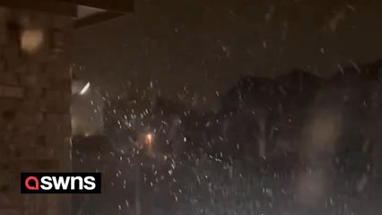 Video shows streets covered in snow in Forney, Texas