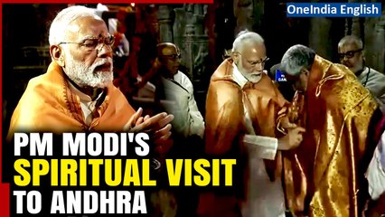 PM Narendra Modi Offers Prayers at Veerbhadra Temple in Lepakshi, Andhra Pradesh | Oneindia News