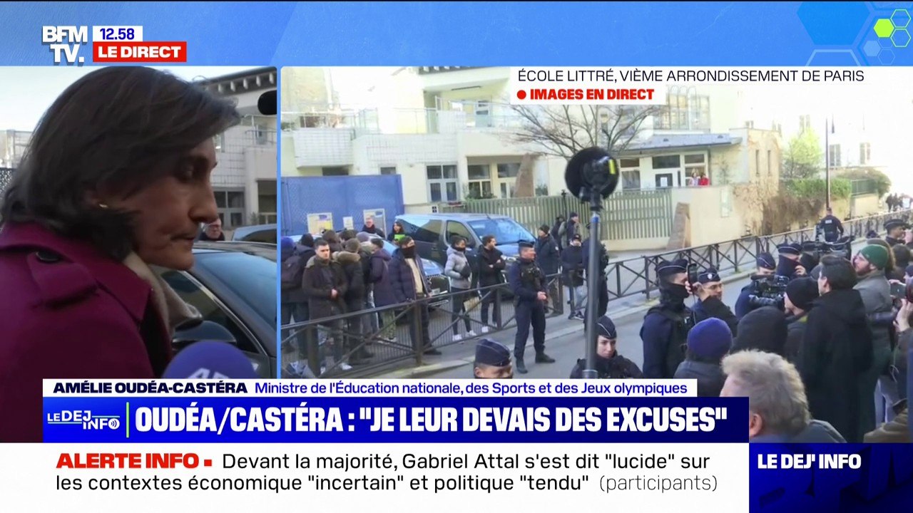 "Je suis là pour faire réussir l'école" affirme Amélie Oudéa-Castéra à l'issue de sa visite à l'école Littré