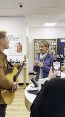 Download Video: Ronan Keating surprises Hemel Hempstead shoppers with Tesco Mobile store performance