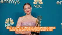 Amanda Seyfried models daughter's handmade dress as she skips Emmy Awards