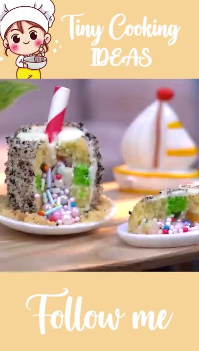 Amazing Miniature Coconut Cake Decorating #Shorts #TinyCookingIdeasShorts #Cooking