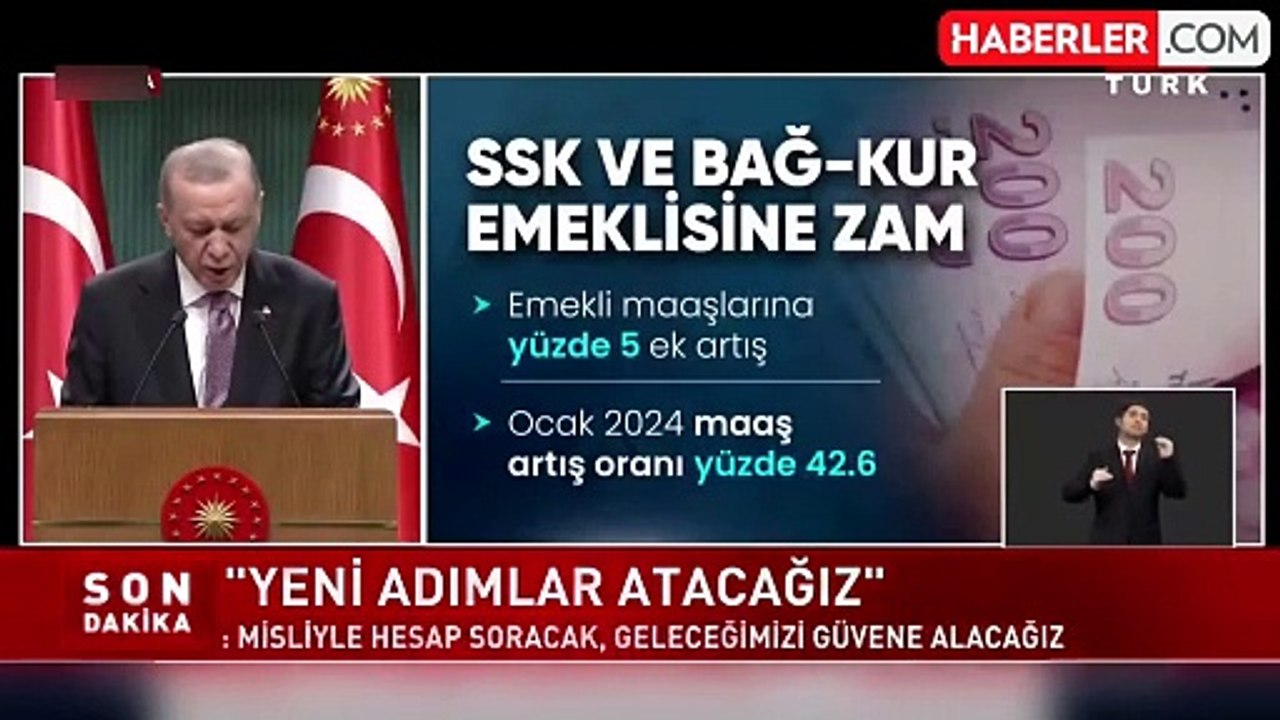 SSK ve Bağ-Kur emeklisi aylıklarına ilave yüzde 5 artış yapıldı, en düşük emekli maaşı 10 bin TL'ye yükseldi