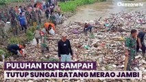 Dampak Banjir Kerinci, Puluhan Ton Sampah Tutup Sungai Batang Merao Jambi