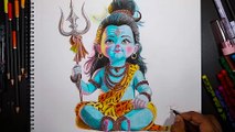 How to draw God Shiva, The Art, The Art By colour pencil, GOD Shiva by Kuila Art