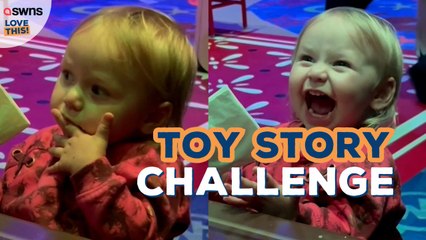 Cute Kid FREEZES when she hears 'Andy's coming' just like in Toy Story 