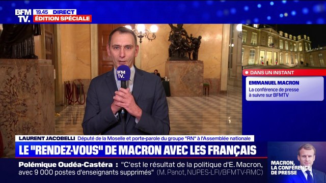 Conférence de presse d'Emmanuel Macron: J'ai très peur qu'on ait encore un numéro d'esbrouffe , affirme Laurent Jacobelli (RN)